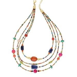 Chico's Hagen Illusion Multi- Colored Beaded Neckl